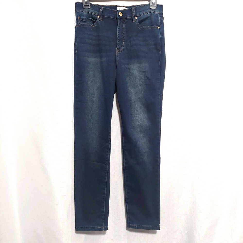 Nicole Miller NY Womens 10 Dark Wash Jeans SOHO High Rise Ankle Skinny Stretch